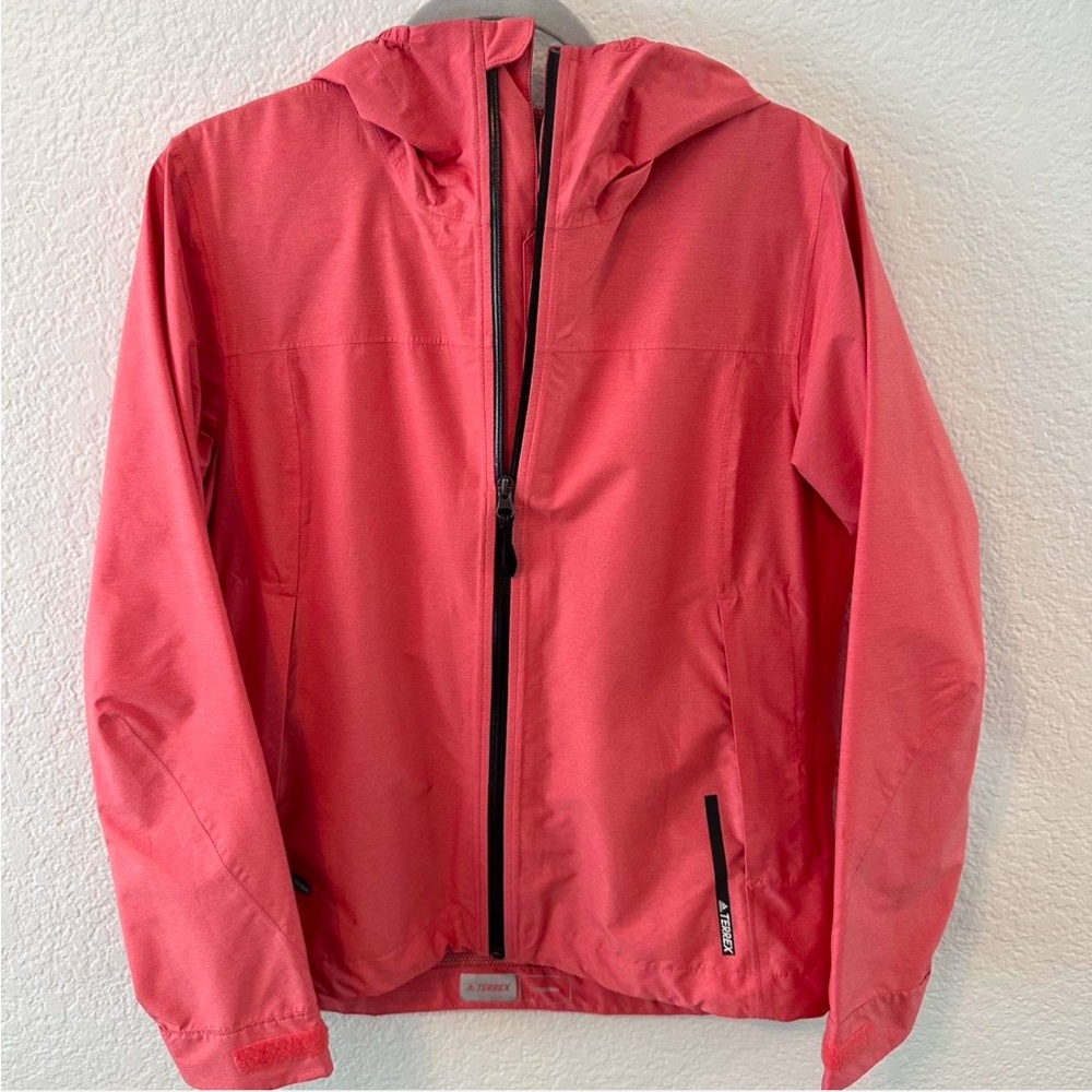 Adidas salmon pink waterproof jacket (terrex/climaproof)